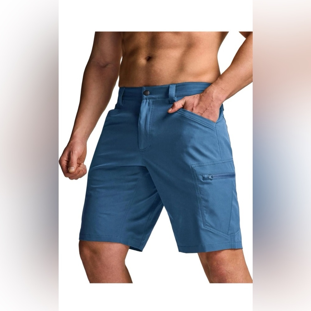 CQR Men's Quick Dry Stretch Hiking Cargo Shorts, Lightweight Water Resistant